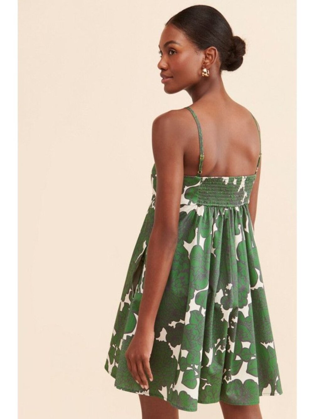 Hutch Anthropologie Green Floral Bandeau Spaghetti Strap Romper XS Cotton Blend - Picture 9 of 16
